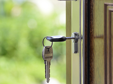 Keys in a door